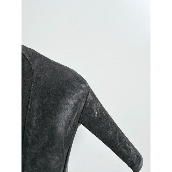 STUART WEITZMAN Catch Black Suede Block Heel Ankle Tie Booties Boots, Size 40.5 - Picture 8 of 15